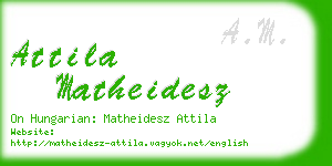 attila matheidesz business card